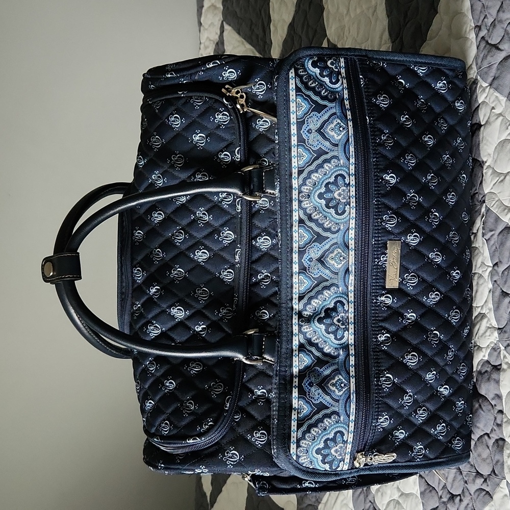 Vera Bradley Wheeled Navy weekend travel bag